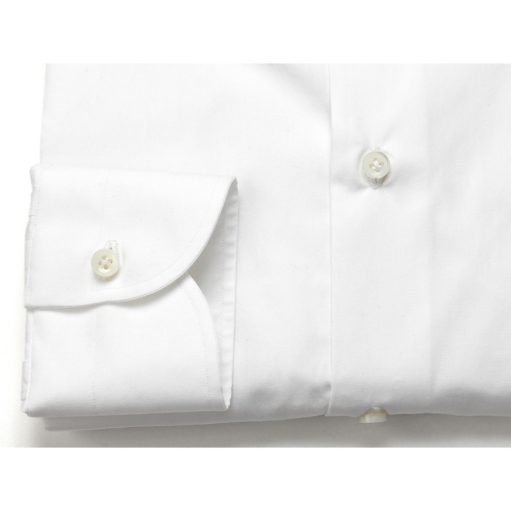 ルイジボレリ Collection ホワイト　シャツ　ダブルカフス メンズワイシャツ・カッターシャツ 8912-2-WHITE