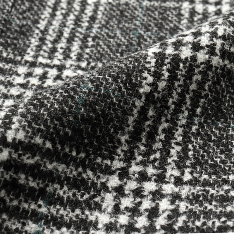 ウールモヘアナイロンカシミヤグレンチェック3Bシングルジャケット