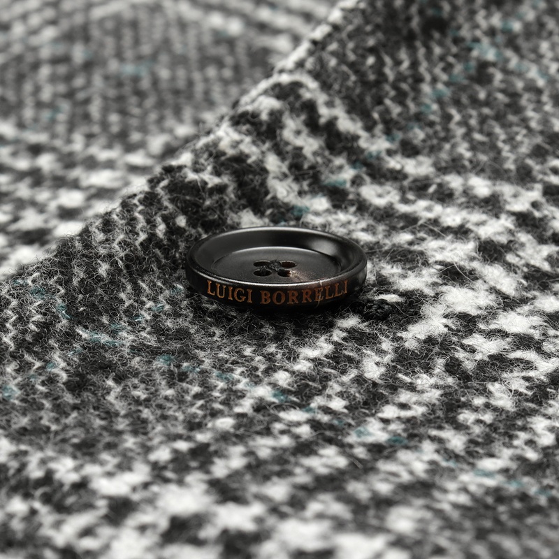 ウールモヘアナイロンカシミヤグレンチェック3Bシングルジャケット