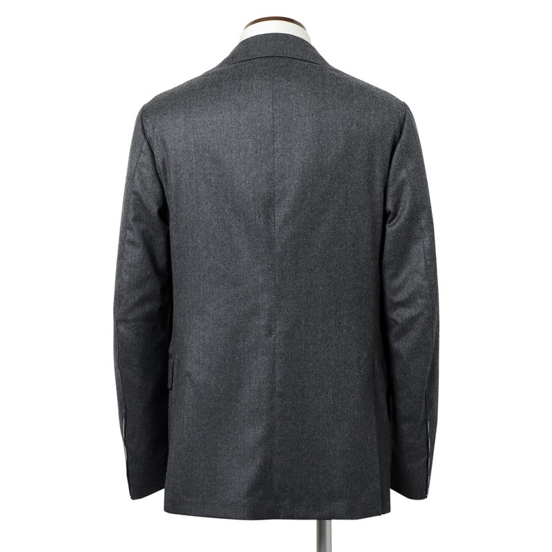 ウールライトフランネルシングルスーツ／PROCIDA（チャコールグレー