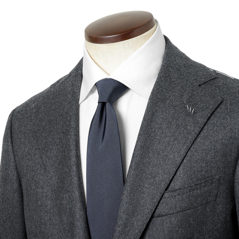 ウールライトフランネルシングルスーツ／PROCIDA（チャコールグレー