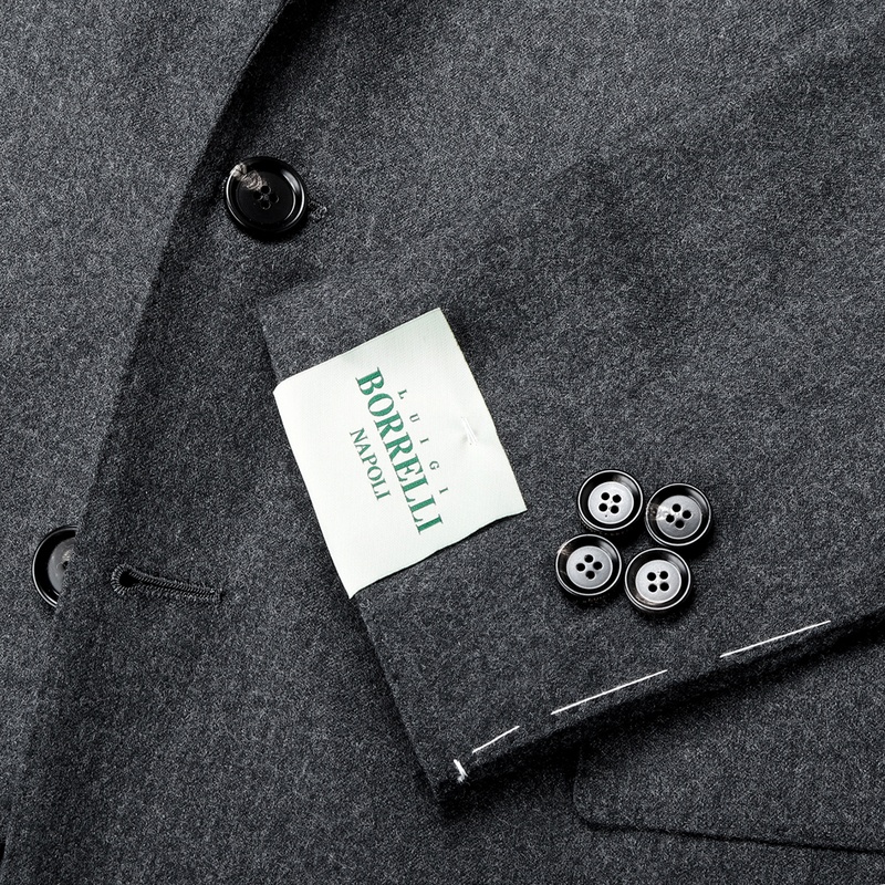 ウールライトフランネルシングルスーツ／PROCIDA（チャコールグレー