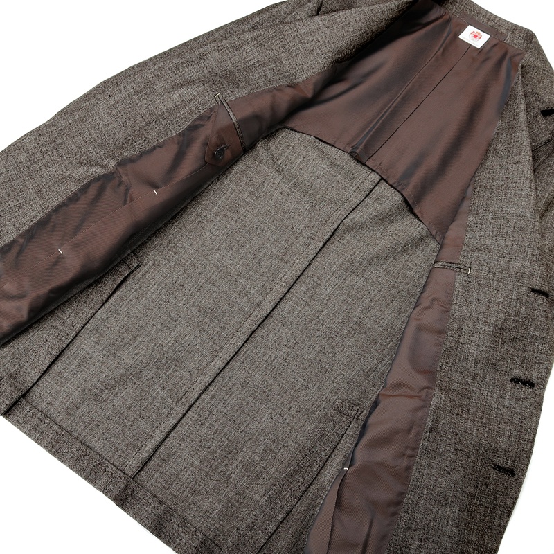 ウールコットンライトフランネルシングルスーツ／PROCIDA（ブラウン