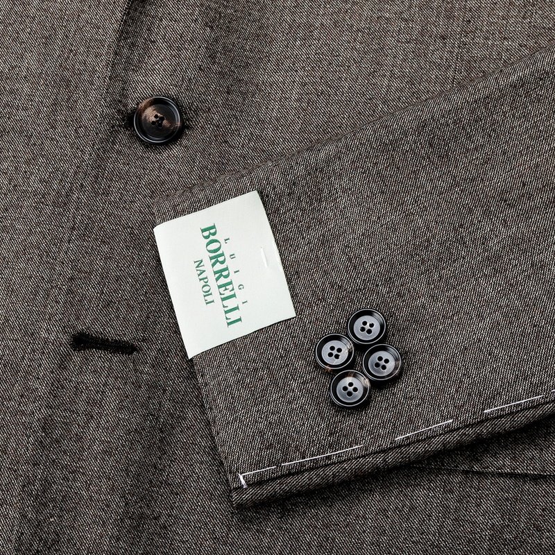 ウールコットンライトフランネルシングルスーツ／PROCIDA（ブラウン