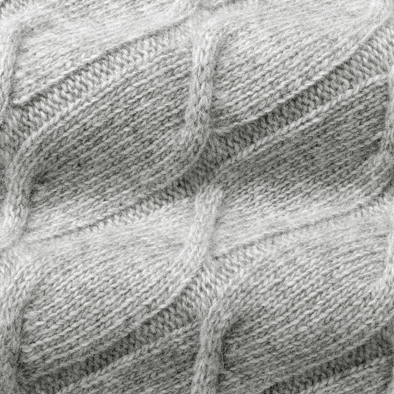 ウールカシミヤケーブル編みタートルネックニット／07KN929（ライト