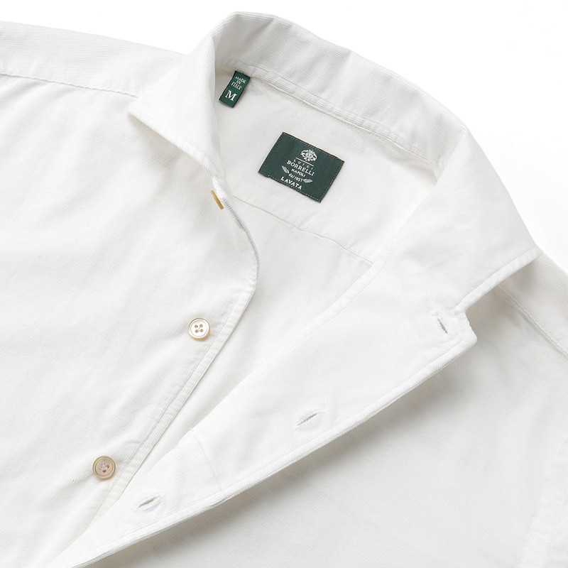 コットンコーデュロイイタリアンカラーカジュアルシャツ／VESUVIO