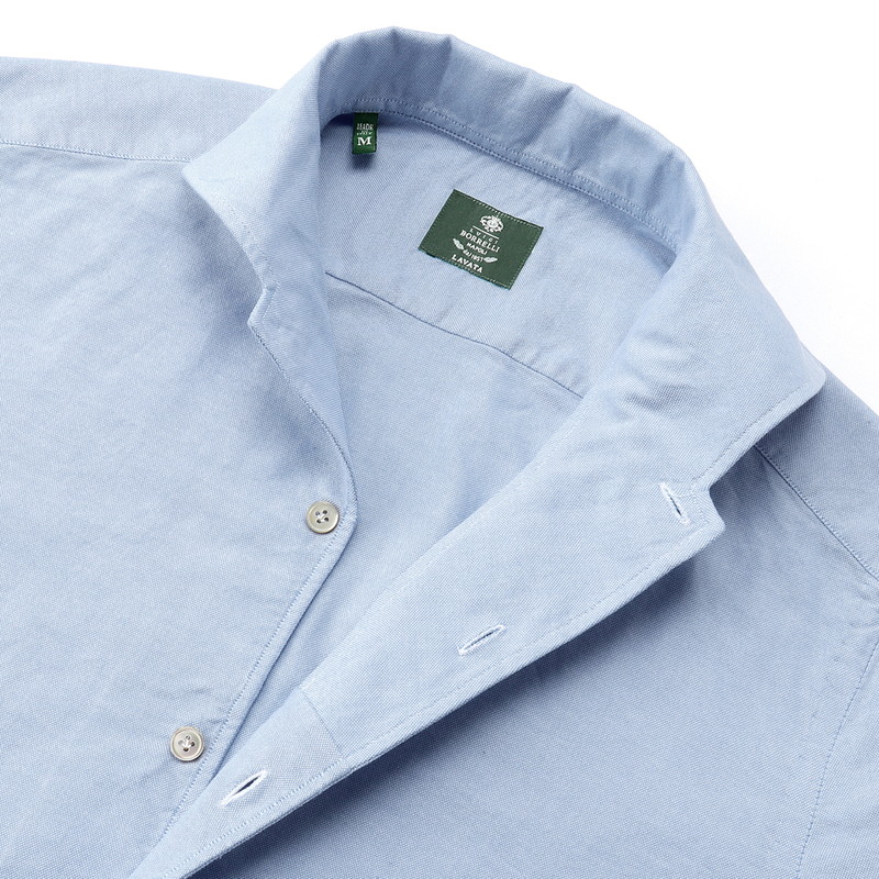 コットンオックスイタリアンカラーカジュアルシャツ／VESUVIO-EX