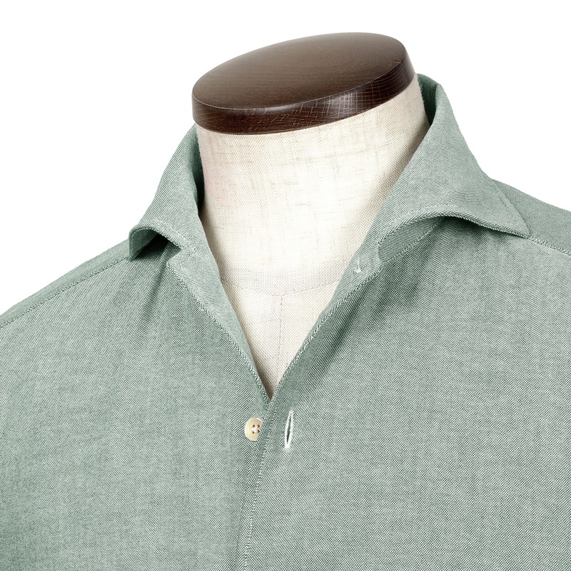 コットンオックスイタリアンカラーカジュアルシャツ／VESUVIO-EX