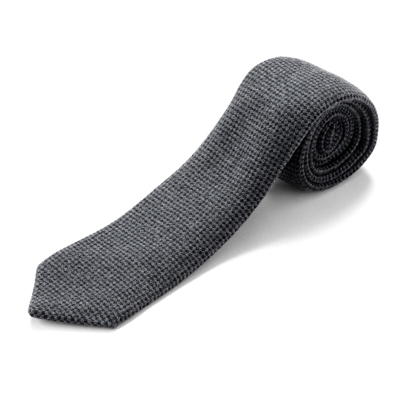 ウールバスケットソリッドネクタイ／30133（チャコールグレー） | Wool