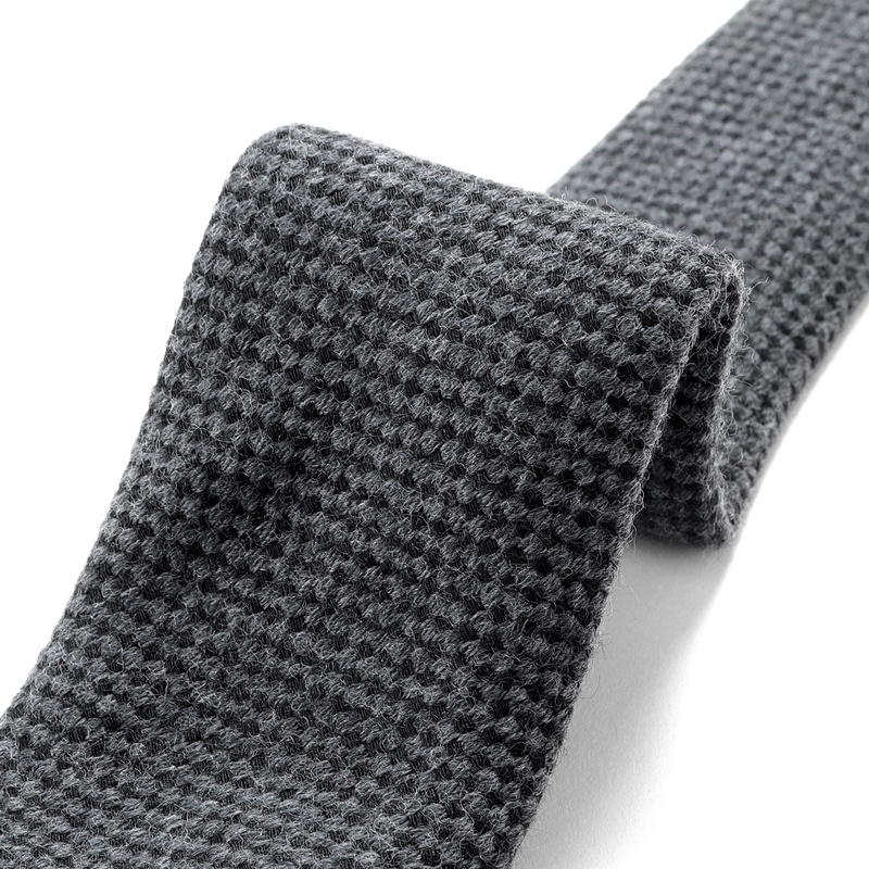 ウールバスケットソリッドネクタイ／30133（チャコールグレー） | Wool