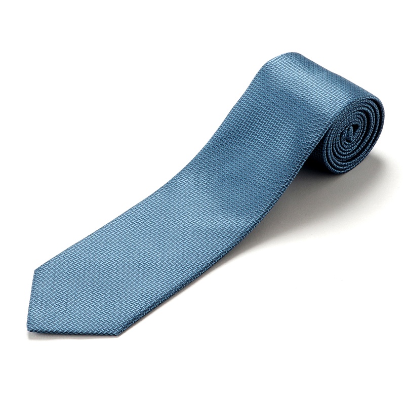 シルクジャカードヘリンボーンネクタイ／4142（ターコイズブルー