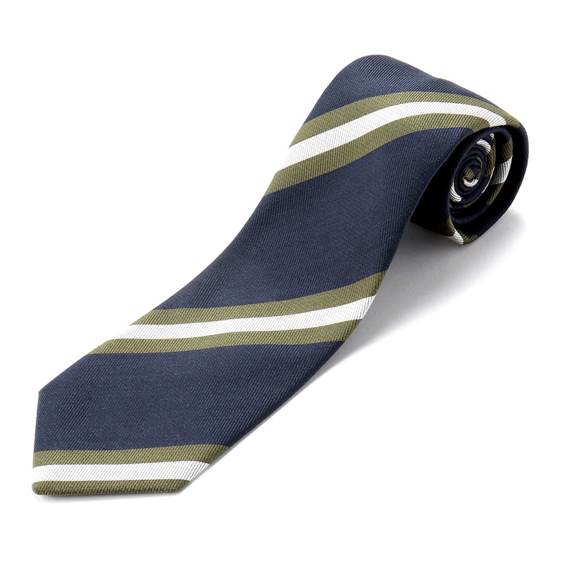 BORRELLI ボレッリ　レジメンタルネクタイ ダークブルー/グレー BORRELLI ボレッリ レジメンタルネクタイ ダークブルー/グレー｜シルク