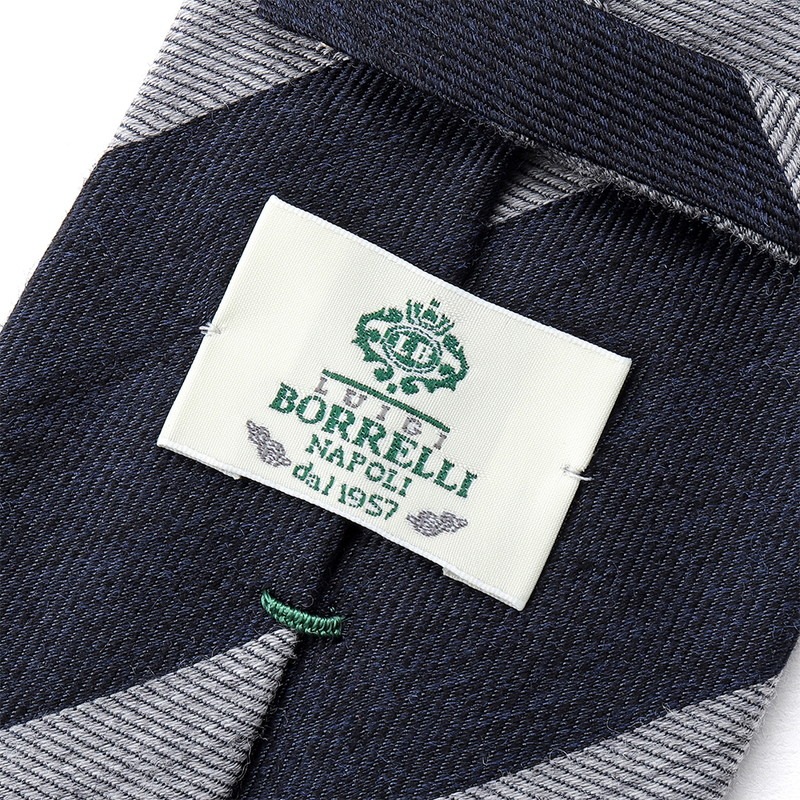 ウールコットンツイルレジメンタルネクタイ／459038（ネイビー×グレー