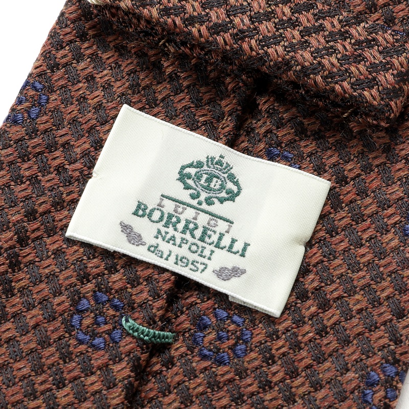 ウールシルクジャカード小紋柄ネクタイ／351059（ブラウン） | Wool