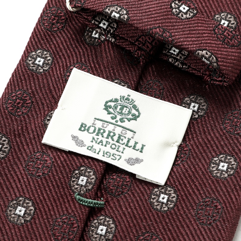 シルクツイルジャカード小紋柄ネクタイ／6509（ボルドー） | NECKTIE