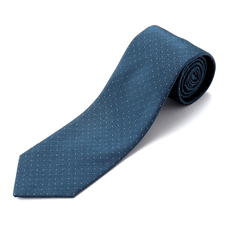 シルクジャカードピンドットネクタイ／1308（マリンブルー） | Silk