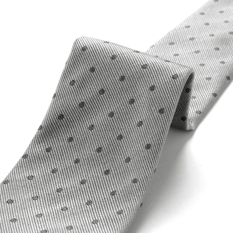 シルクツイルドットネクタイ／590769（ライトグレー） | Silk Tie