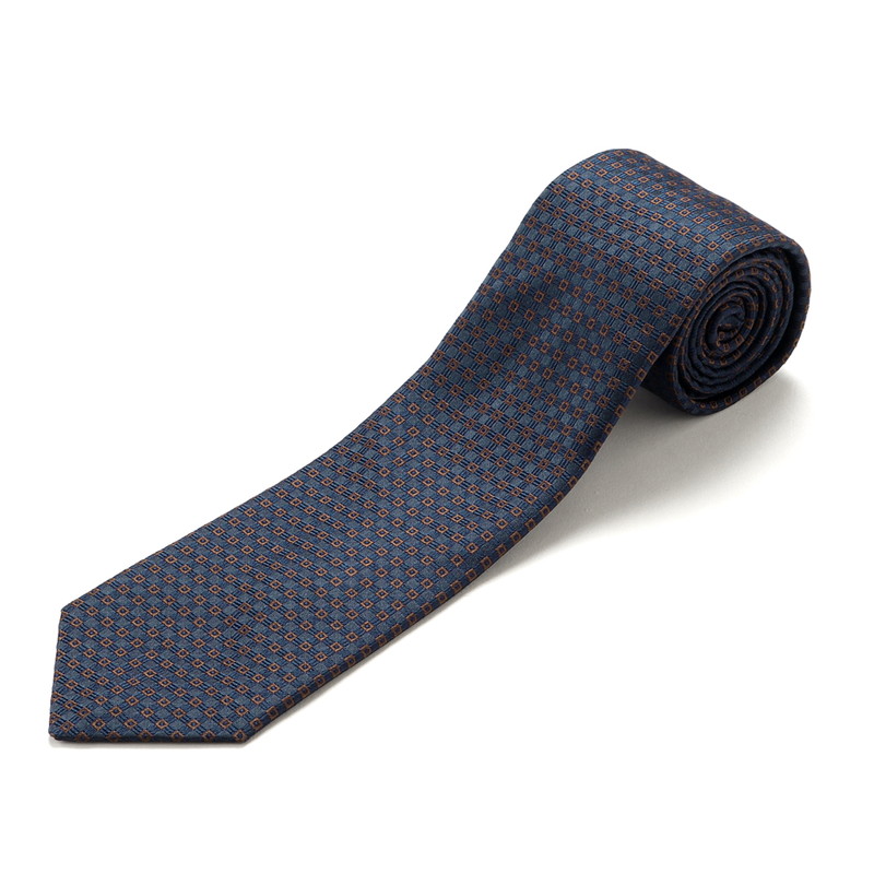 シルクジャカード小紋柄ネクタイ／450742（ライトブラウン） | Silk