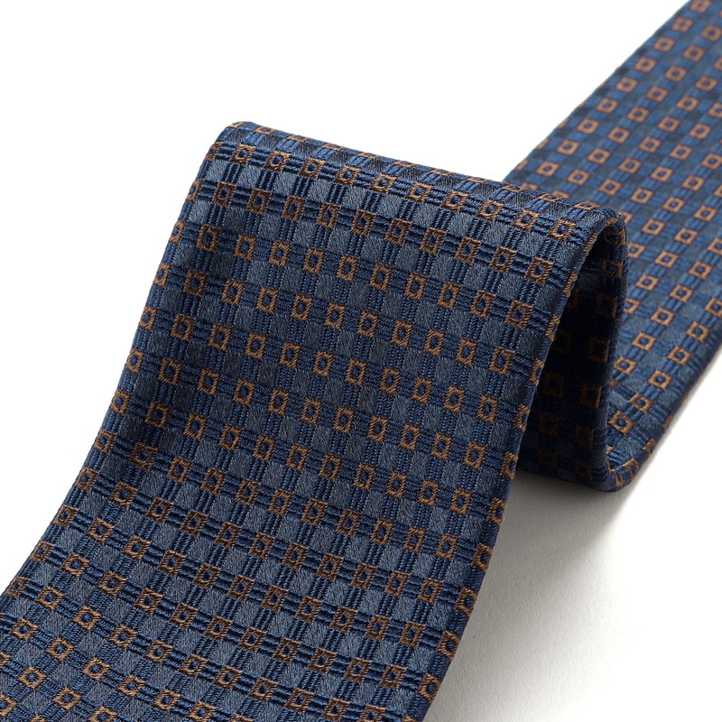 シルクジャカード小紋柄ネクタイ／450742（ライトブラウン） | Silk