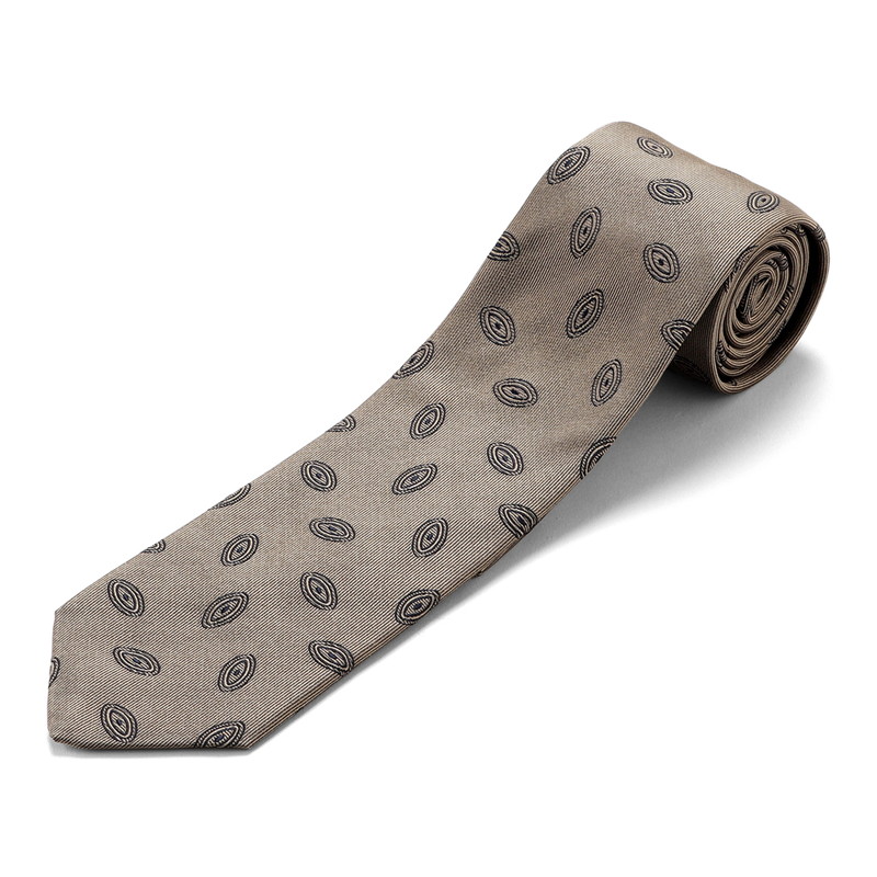 シルクツイル小紋柄ネクタイ／459026（ベージュ） | Silk Tie | LUIGI