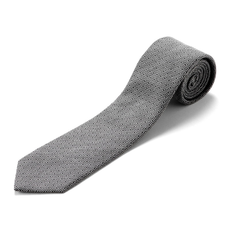 ウールジャカード小紋柄ネクタイ／459017（グレー） | Wool Tie