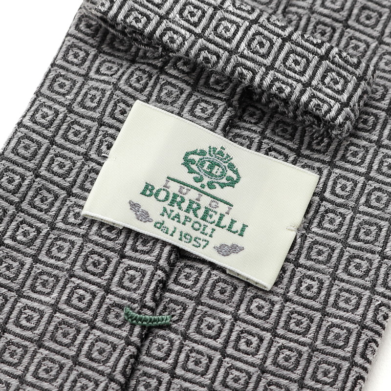 ウールジャカード小紋柄ネクタイ／459017（グレー） | Wool Tie