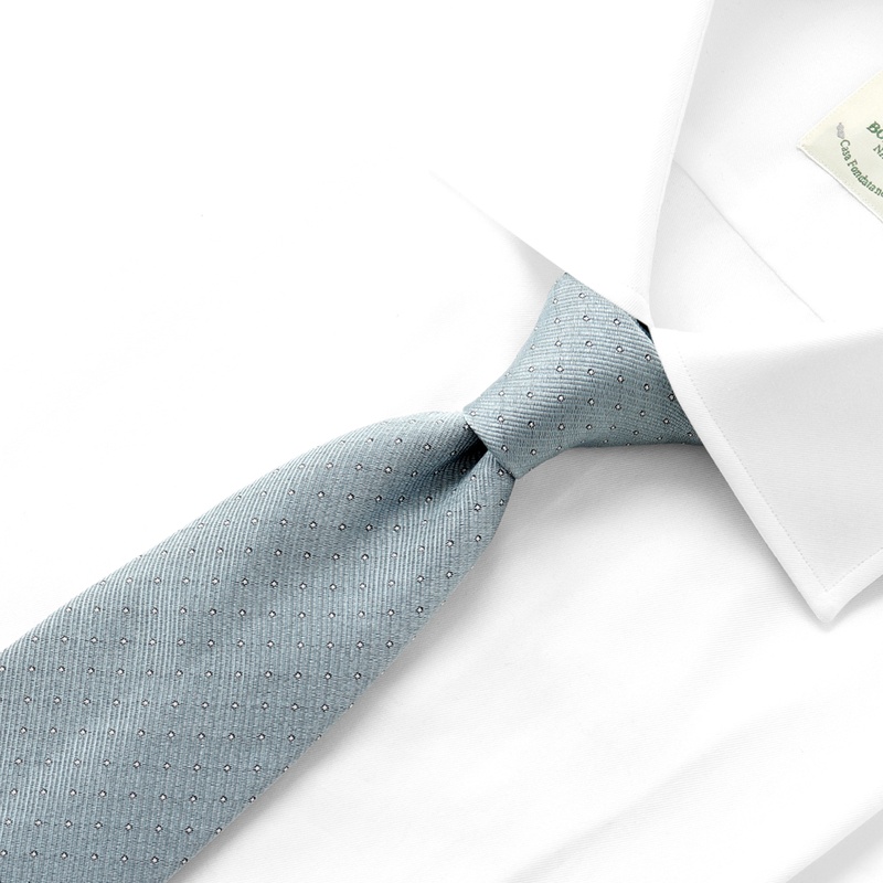シルクツイルドットネクタイ／9059（クラウドブルー） | Silk Tie