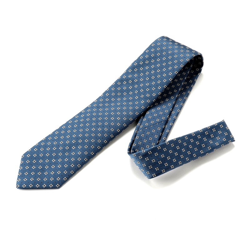 シルクツイル小紋柄ネクタイ／621057（ブルー基調） | Silk Tie