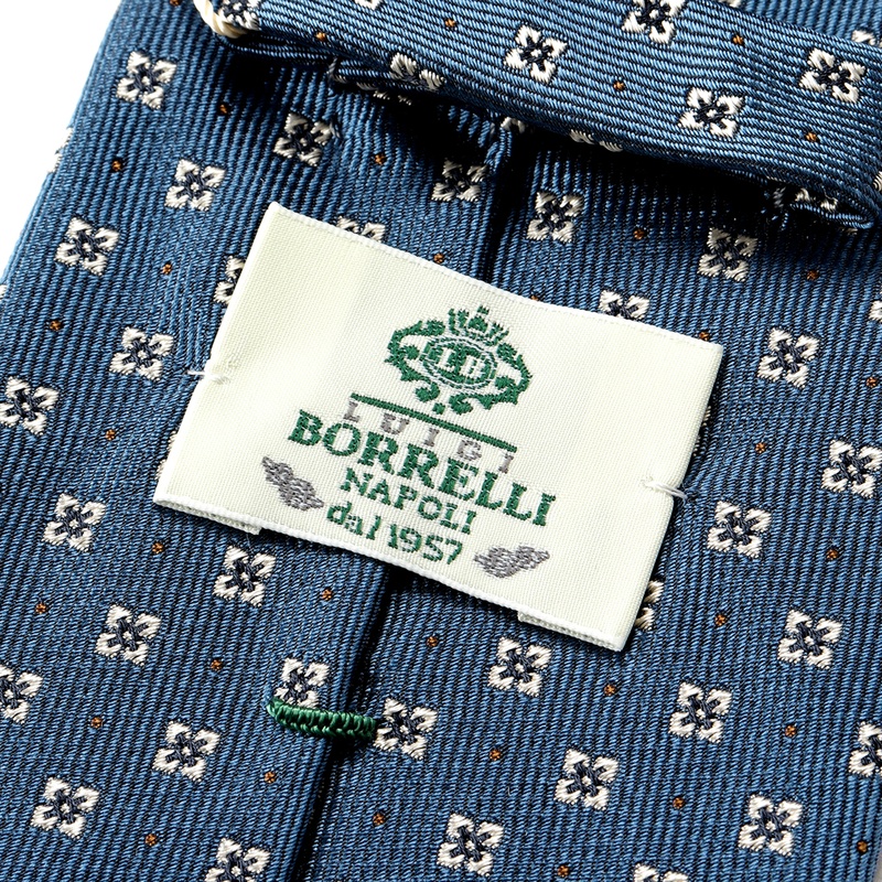 シルクツイル小紋柄ネクタイ／621057（ブルー基調） | Silk Tie