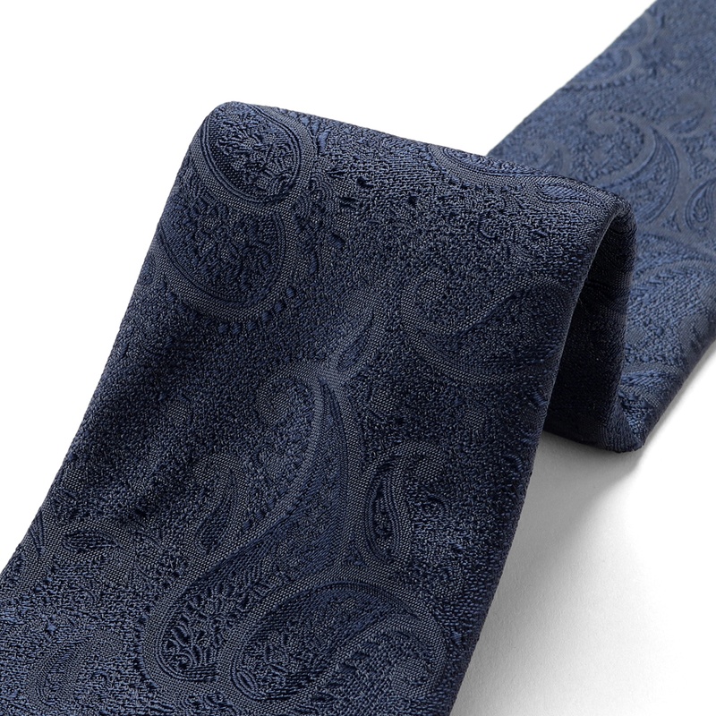 シルクジャカードペイズリーネクタイ／458066（ネイビー） | Silk Tie