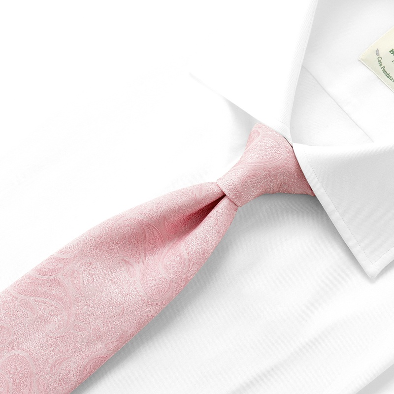 シルクジャカードペイズリーネクタイ／458066（ピンク） | Silk Tie